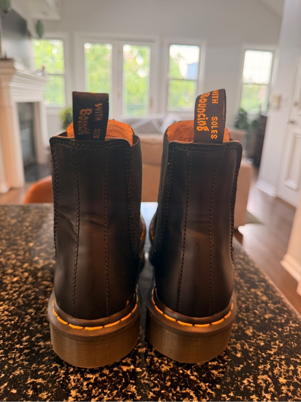 Dr. Martens Black Chelsea Boots with Yellow Accents - Picture 2 of 4